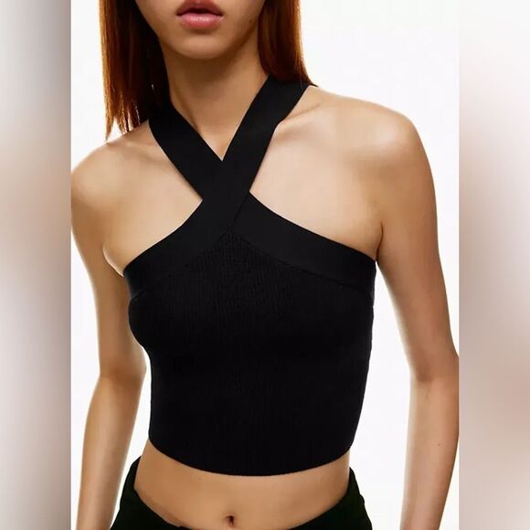 Aritzia Sculpt Knit Criss Cross Cropped Tank - size xxs - Picture 2 of 7